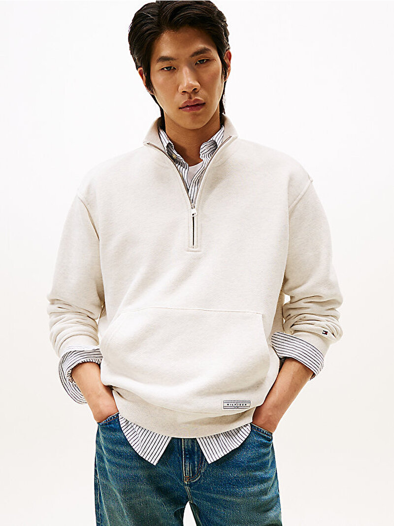 Erkek Premium Essential Sweatshirt Bej  MW0MW40080AFL