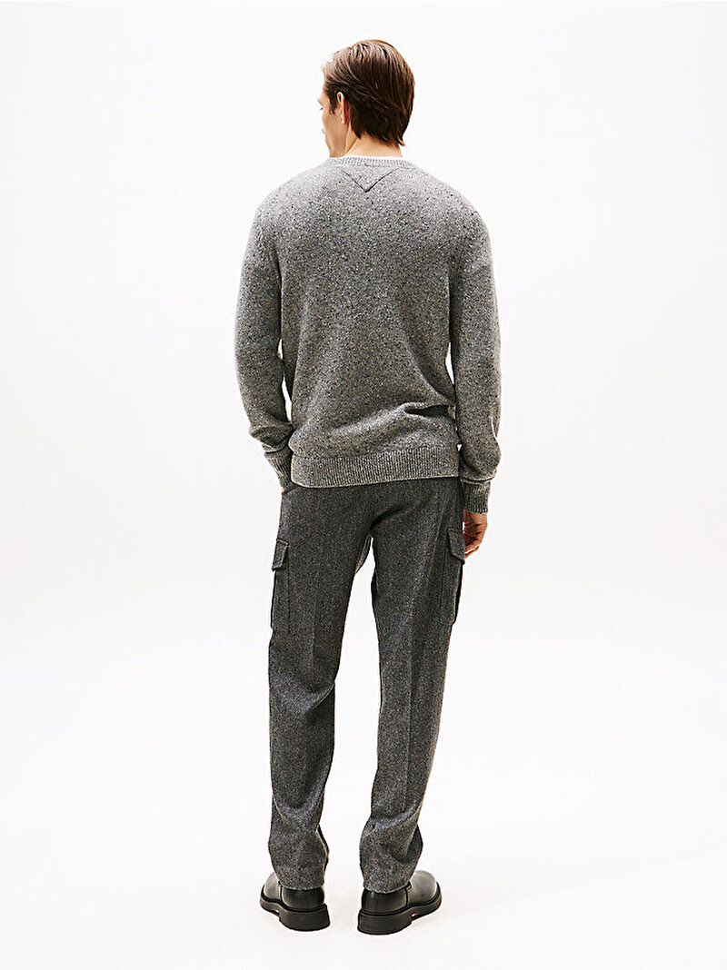 Erkek Lambswool Blend Done Kazak Gri MW0MW40435P91