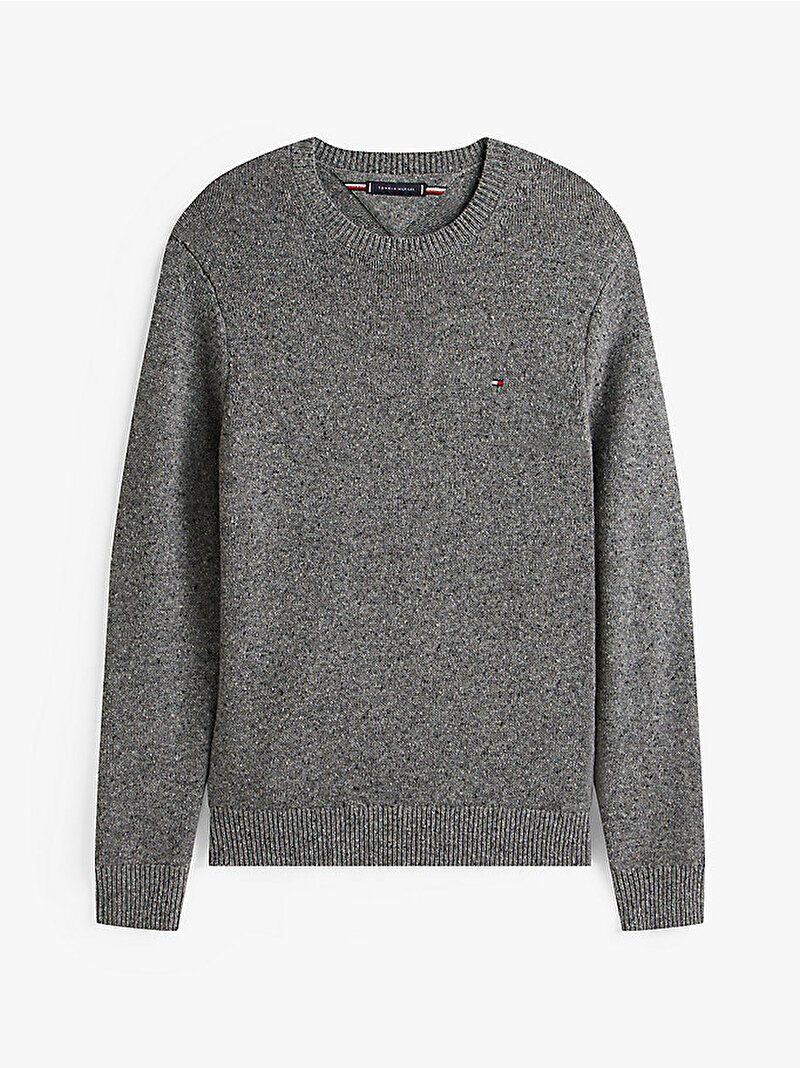 Erkek Lambswool Blend Done Kazak Gri MW0MW40435P91