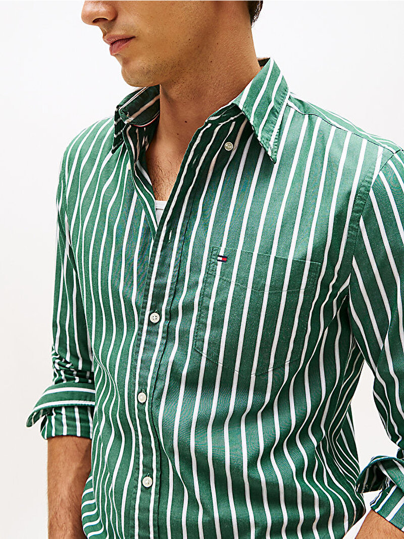 Erkek Flex Poplin Ground Gömlek Yeşil MW0MW404560CG