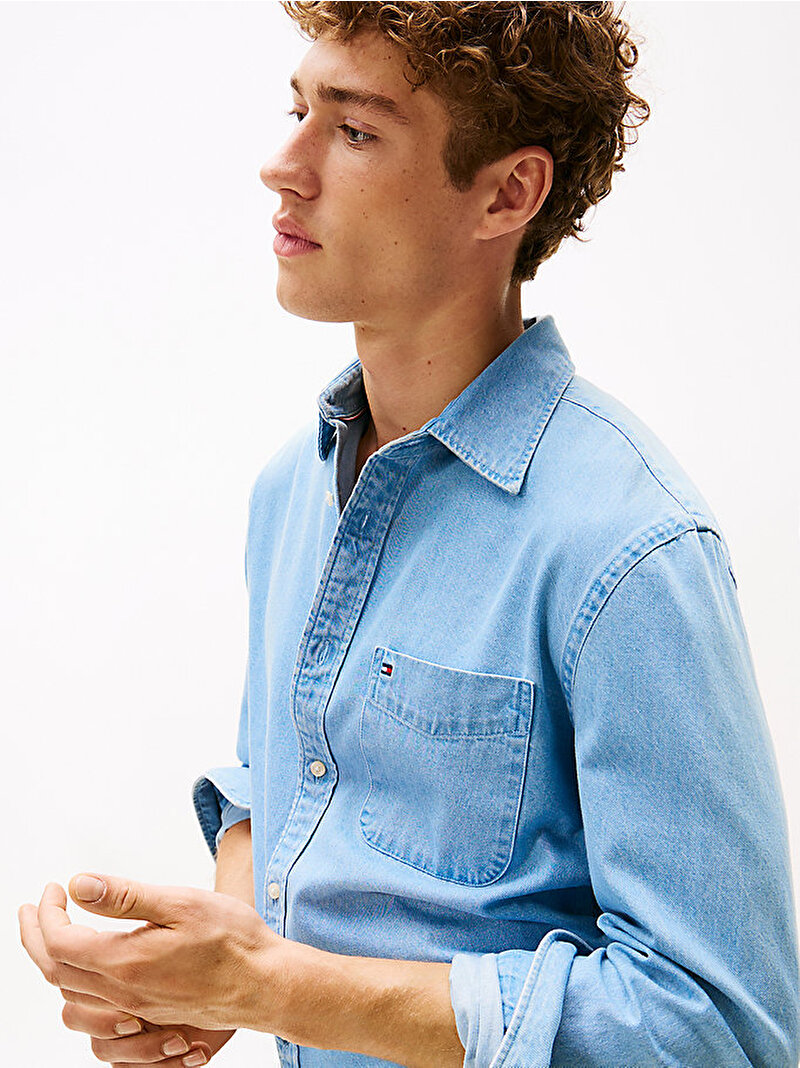 Erkek Denim Gömlek Mavi  MW0MW404941BQ