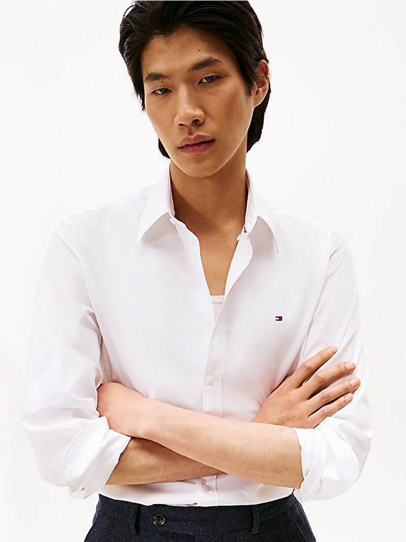 Erkek Poplin Gömlek Beyaz  MW0MW40518YAF