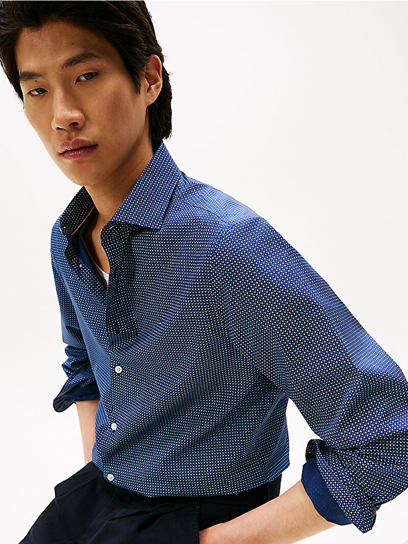 Erkek Solid Gömlek Lacivert MW0MW405230GY