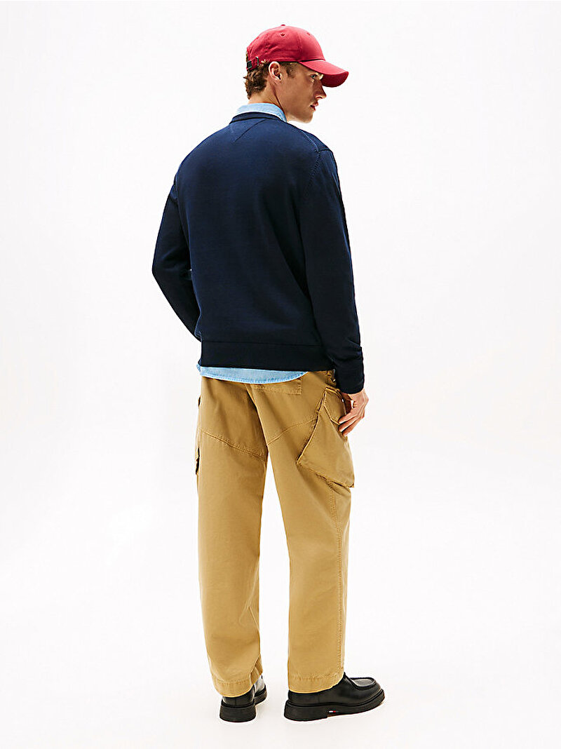 Erkek Brand İdentity Crew Kazak Lacivert MW0MW40851DW5