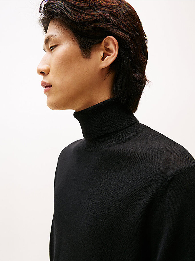 Erkek Dc Fine Merino Roll Kazak Siyah MW0MW40905BDS