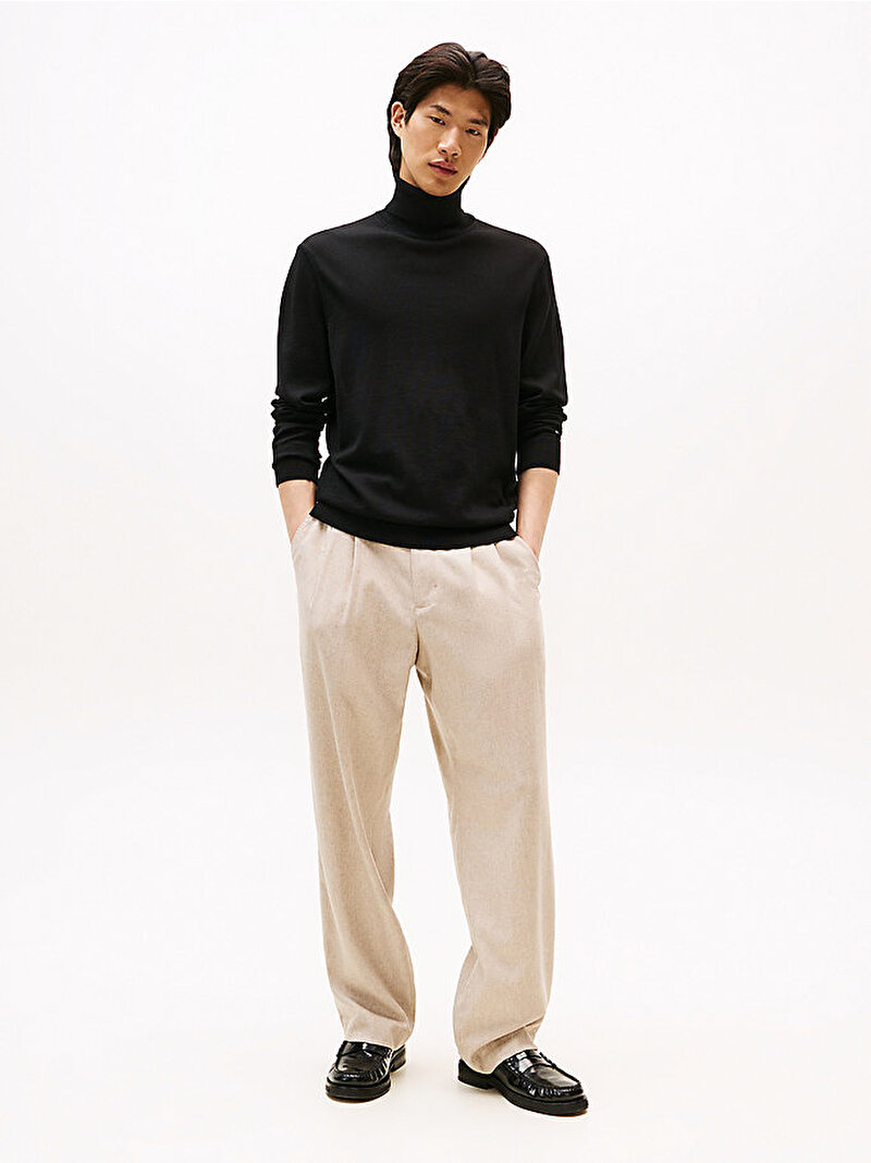 Erkek Dc Fine Merino Roll Kazak Siyah MW0MW40905BDS