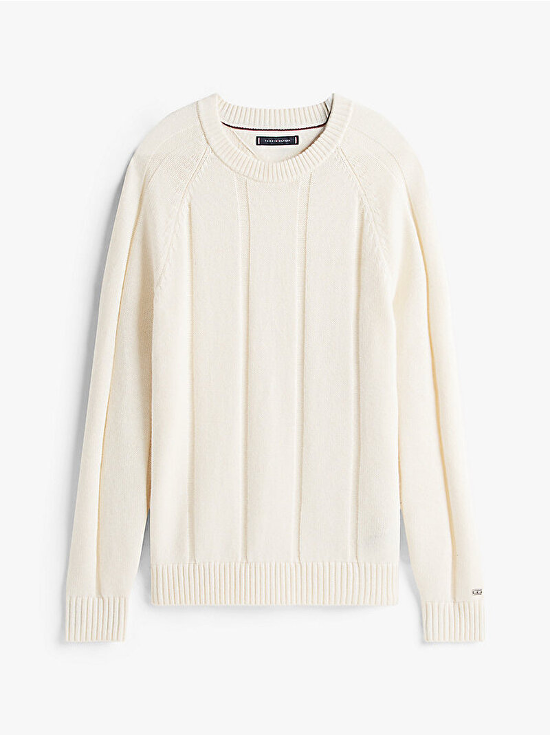 Erkek Dc Textured Stripe Kazak Beyaz  MW0MW40911Z00