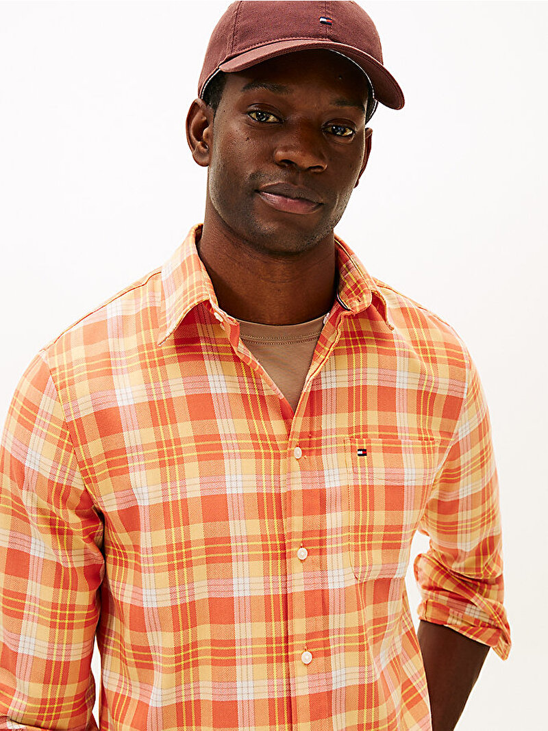 Erkek Soft Touch Blend Gömlek Turuncu MW0MW414220PE