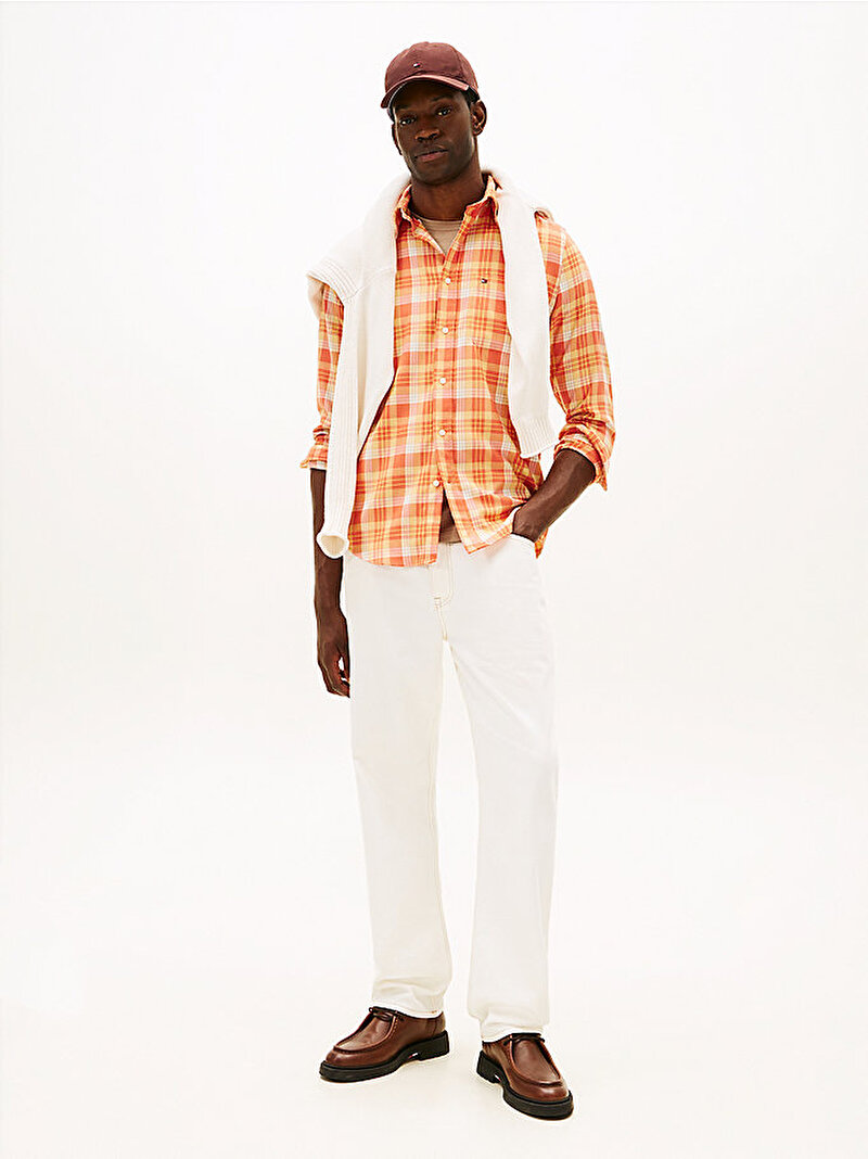 Erkek Soft Touch Blend Gömlek Turuncu MW0MW414220PE