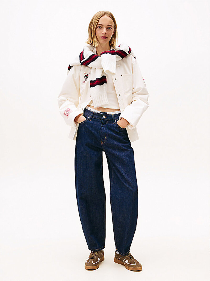 Kadın Jeanie Balloon Jean Pantolon Lacivert DW0DW222061BK