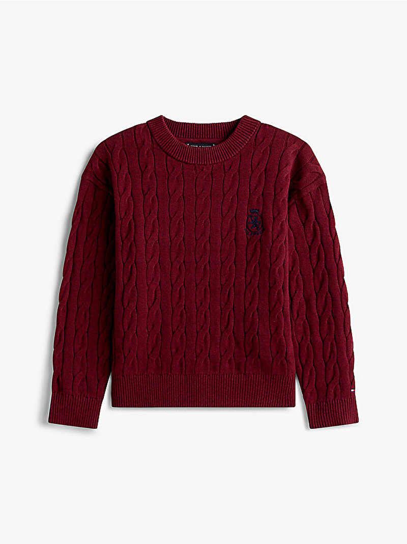 Erkek Çocuk Cotton Cable Crest Kazak Kırmızı KB0KB10352XT2