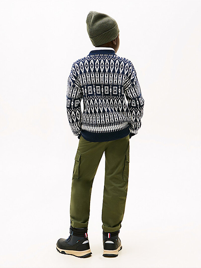 Erkek Çocuk Fairisle C-neck Kazak Lacivert KB0KB099120GJ