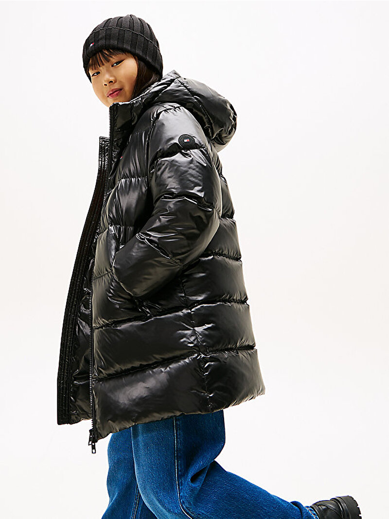 Kız Çocuk Essential Long Down Puffer Mont Siyah KG0KG08761BDS