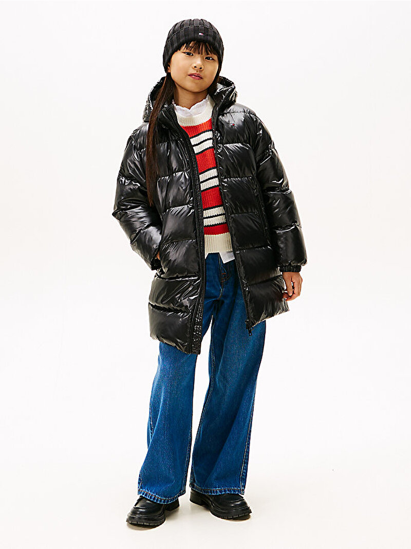 Kız Çocuk Essential Long Down Puffer Mont Siyah KG0KG08761BDS