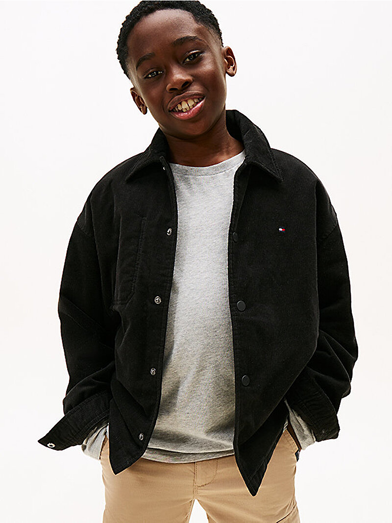 Erkek Çocuk Corduroy Overshirt Gömlek Siyah KB0KB09928BDS