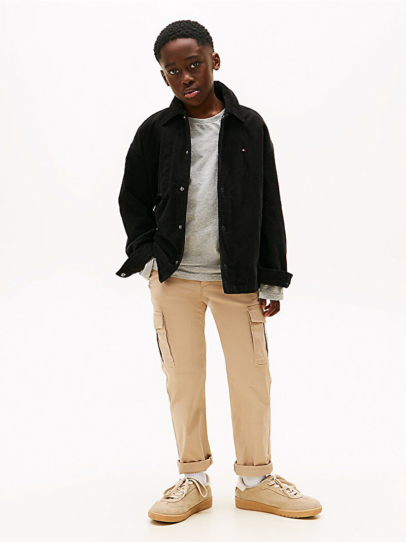 Erkek Çocuk Corduroy Overshirt Gömlek Siyah KB0KB09928BDS