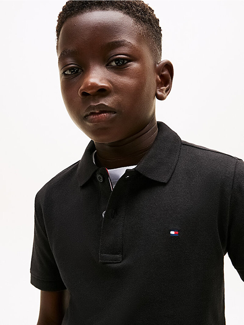 Erkek Çocuk Flag Polo T-shirt Siyah KB0KB09103BDS
