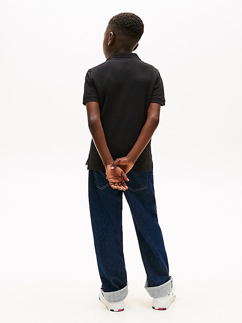 Erkek Çocuk Flag Polo T-shirt Siyah KB0KB09103BDS