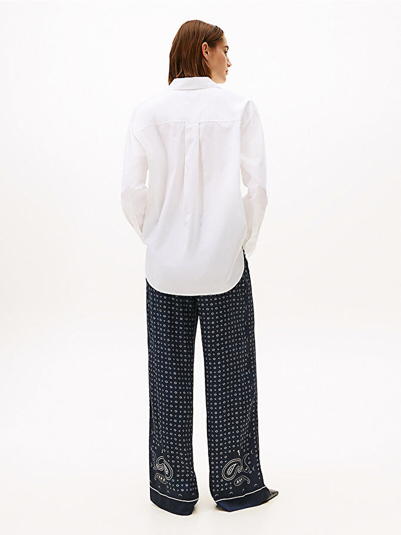 Kadın Essential Poplin Easy Fit Gömlek Beyaz  WW0WW45612YA2