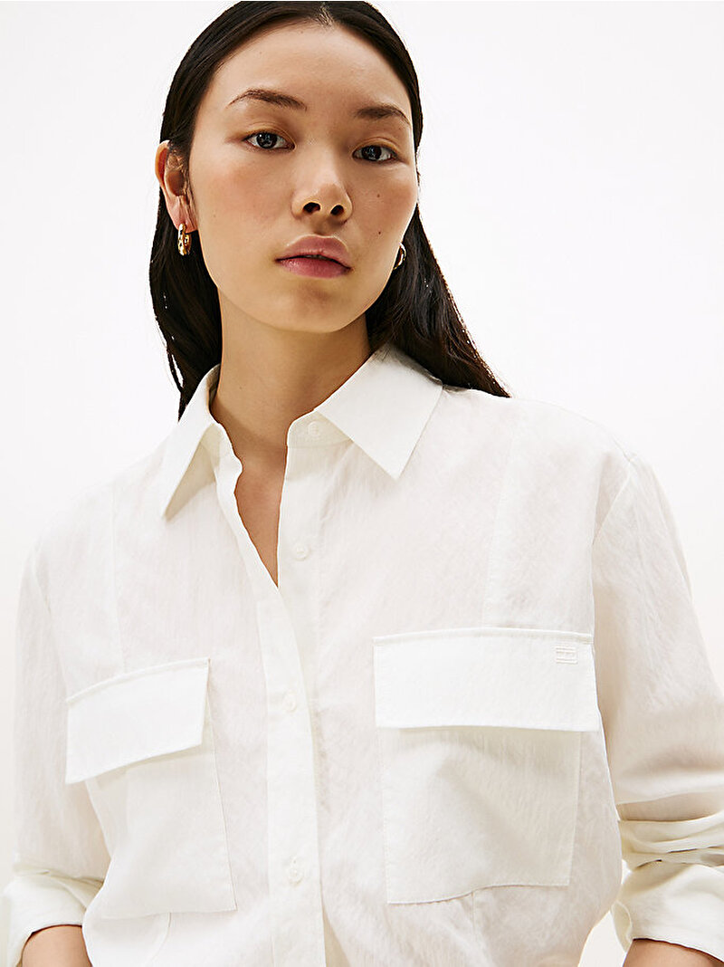 Kadın Fluid Utility Gömlek Beyaz  WW0WW46600YA8