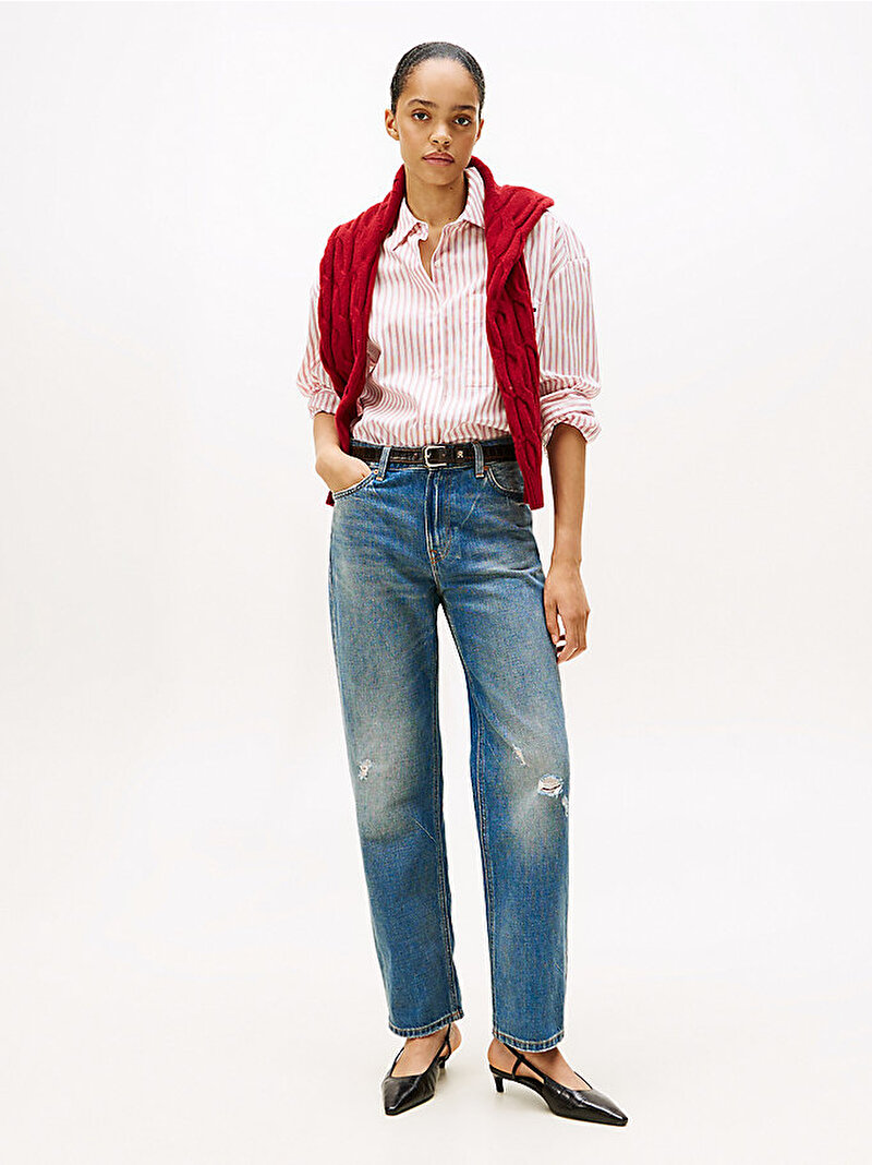 Kadın New Poplin Modern Gömlek Kırmızı WW0WW465990EZ