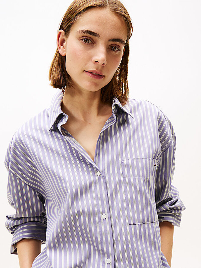 Kadın New Poplin Modern Gömlek Mavi  WW0WW465990D7