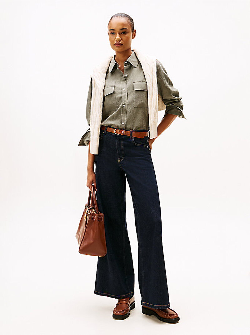 Kadın Fluid Utility Gömlek Yeşil WW0WW46600PSA