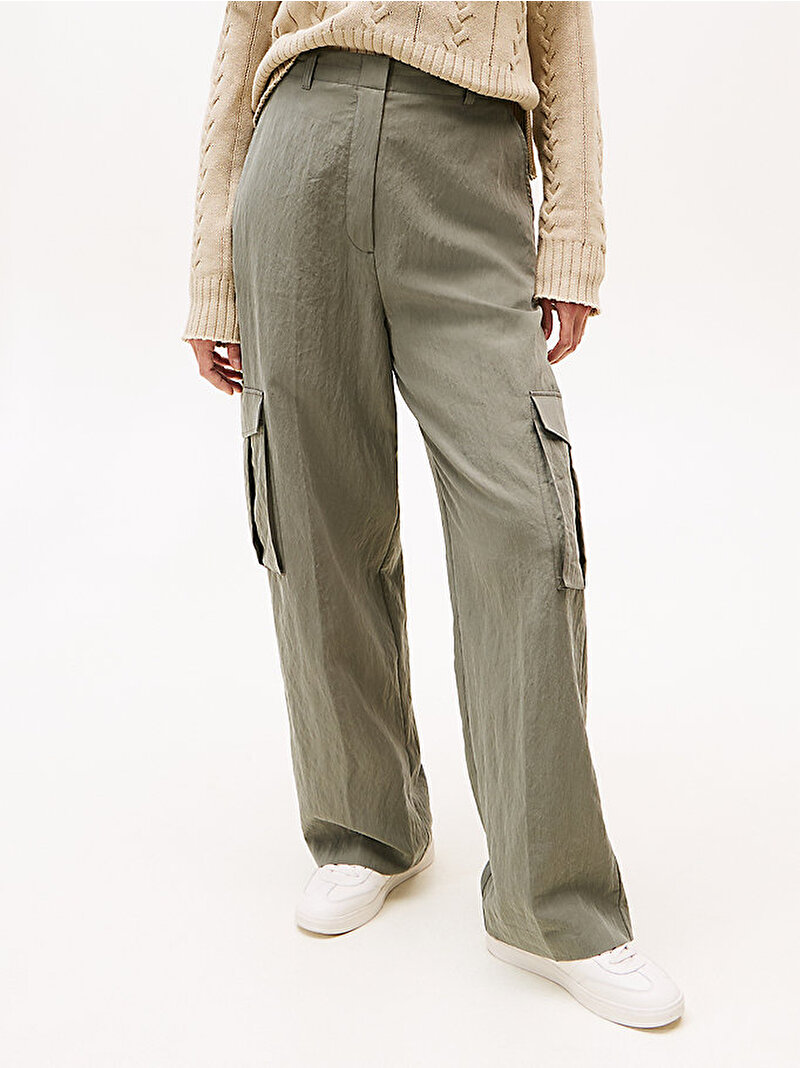 Kadın Fluid Utility Loose Pantolon Yeşil WW0WW48363PSA