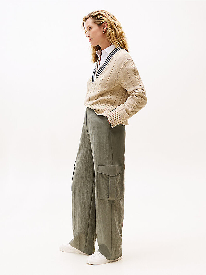 Kadın Fluid Utility Loose Pantolon Yeşil WW0WW48363PSA