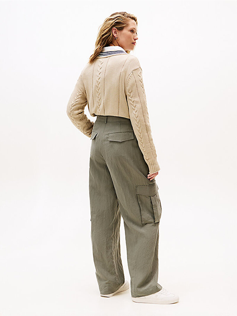 Kadın Fluid Utility Loose Pantolon Yeşil WW0WW48363PSA