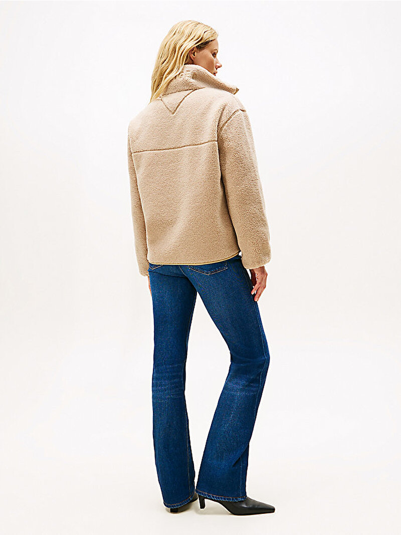 Kadın Teddy Zip Overshirt Ceket Bej  WW0WW48260AEG