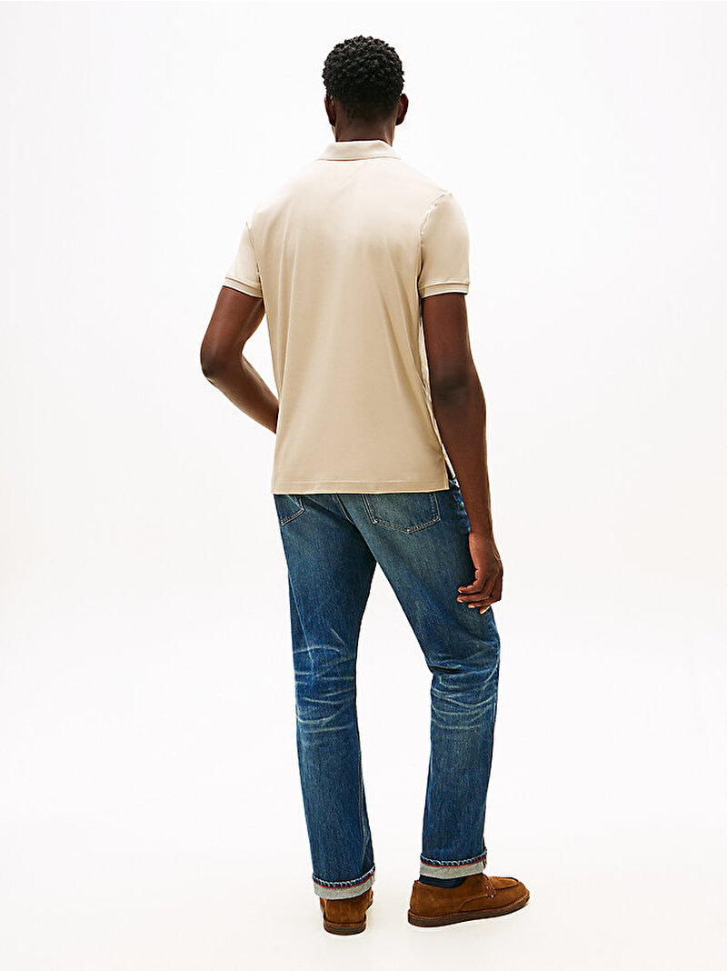 Erkek Liquid Cotton Regular Polo T-shirt Bej  MW0MW39994RBT