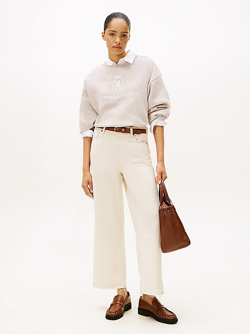 Kadın Varsity Crest Fleece Sweatshirt Bej  WW0WW46128H01