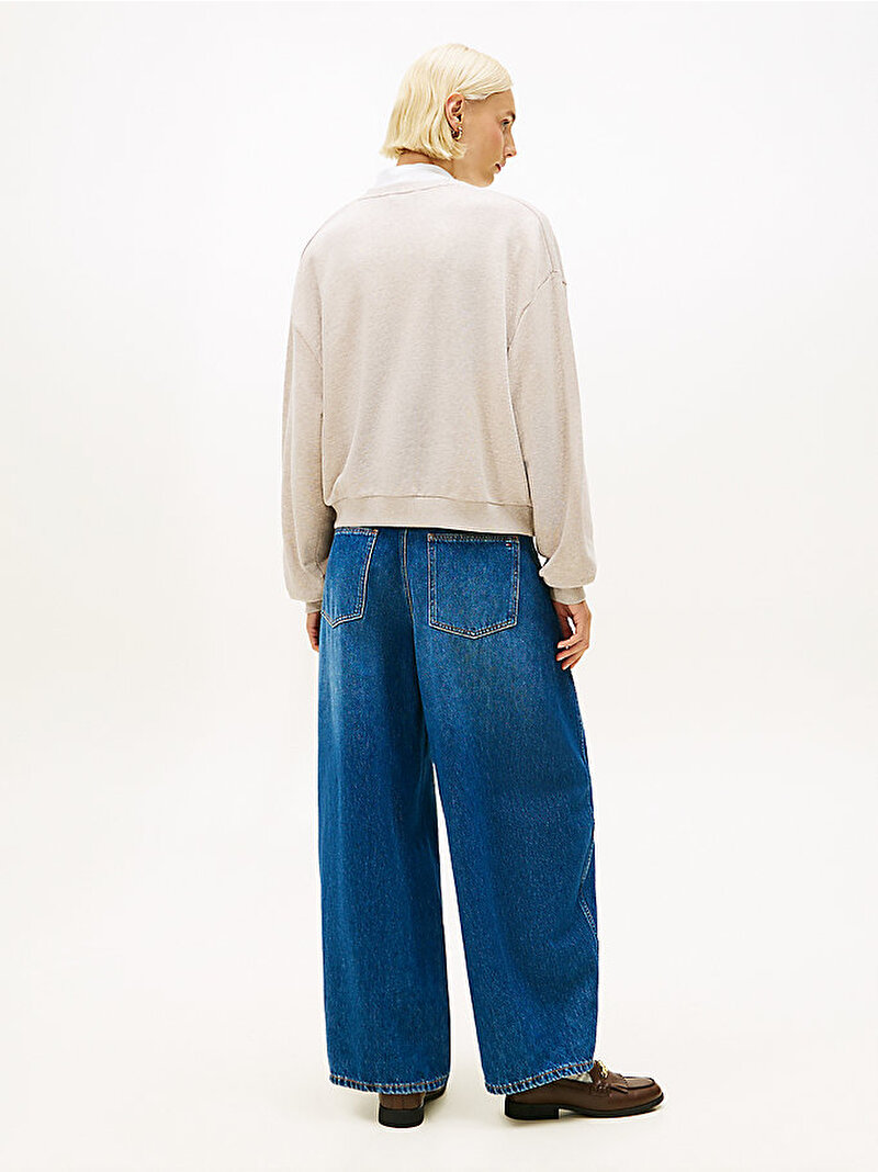 Kadın Varsity Crest Fleece Sweatshirt Bej  WW0WW48889H01