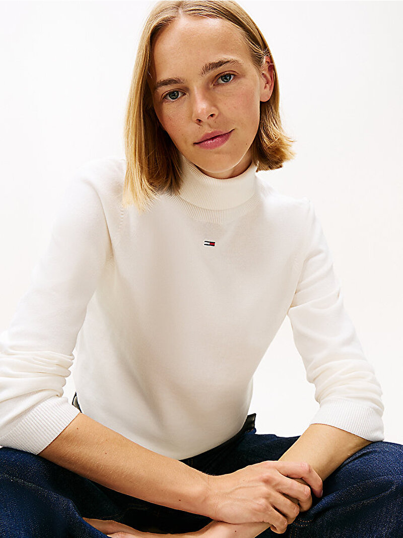 Kadın TJW Essential Turtleneck Kazak Beyaz  DW0DW21672YBH