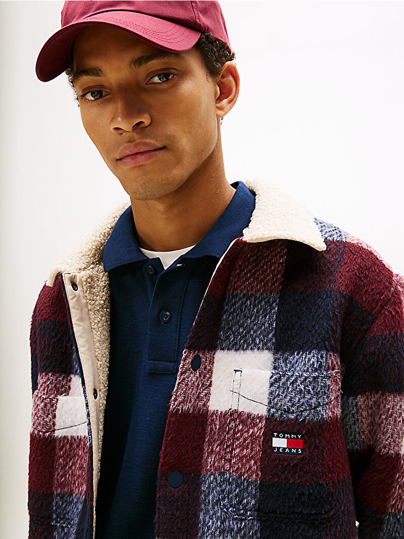 Erkek TJM Check Teddy Overshirt Gömlek Çok renkli DM0DM22010C1G