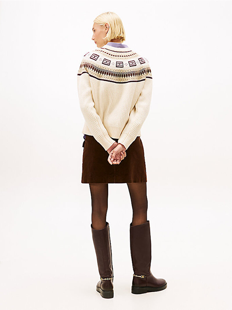 Kadın Soft Wool C-neck Kazak Çok renkli WW0WW464080F7