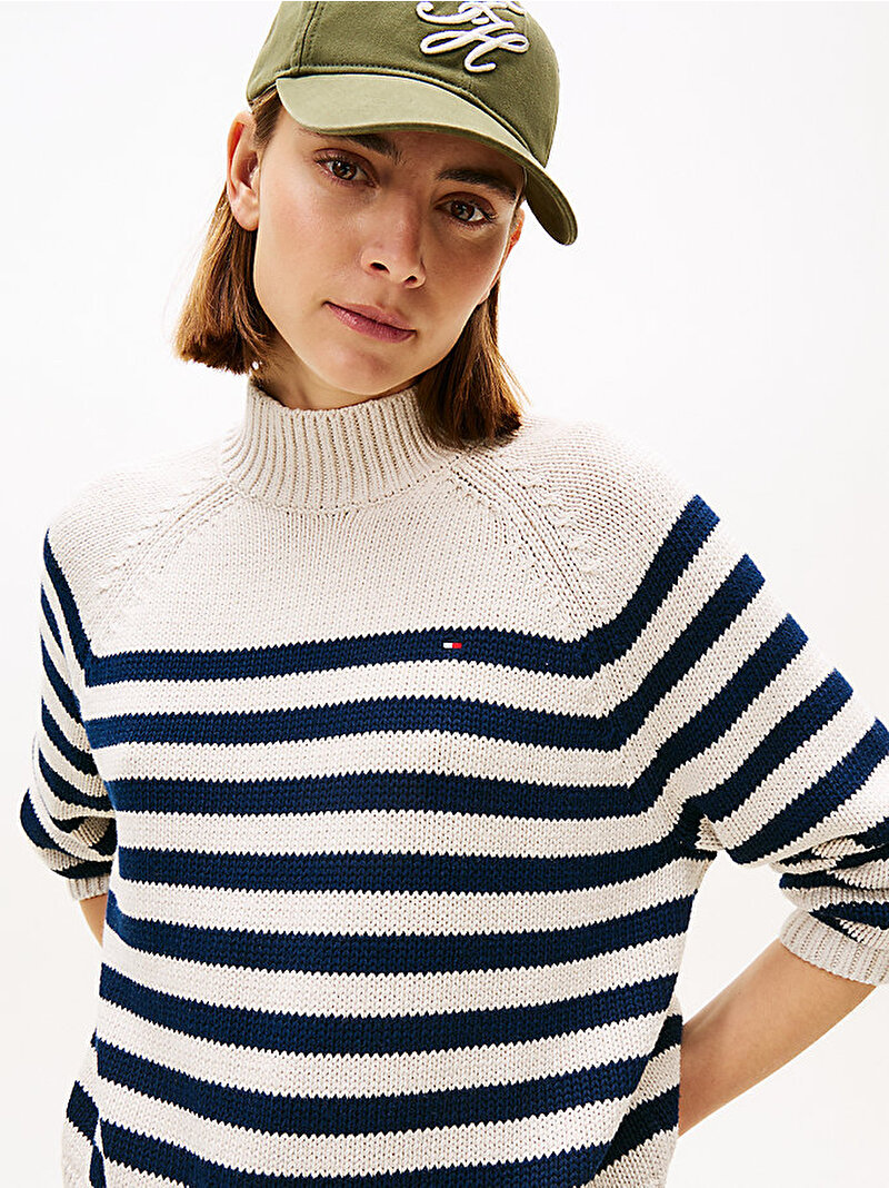 Kadın Cotton Blend Mock Neck Kazak Çok renkli WW0WW467590AI