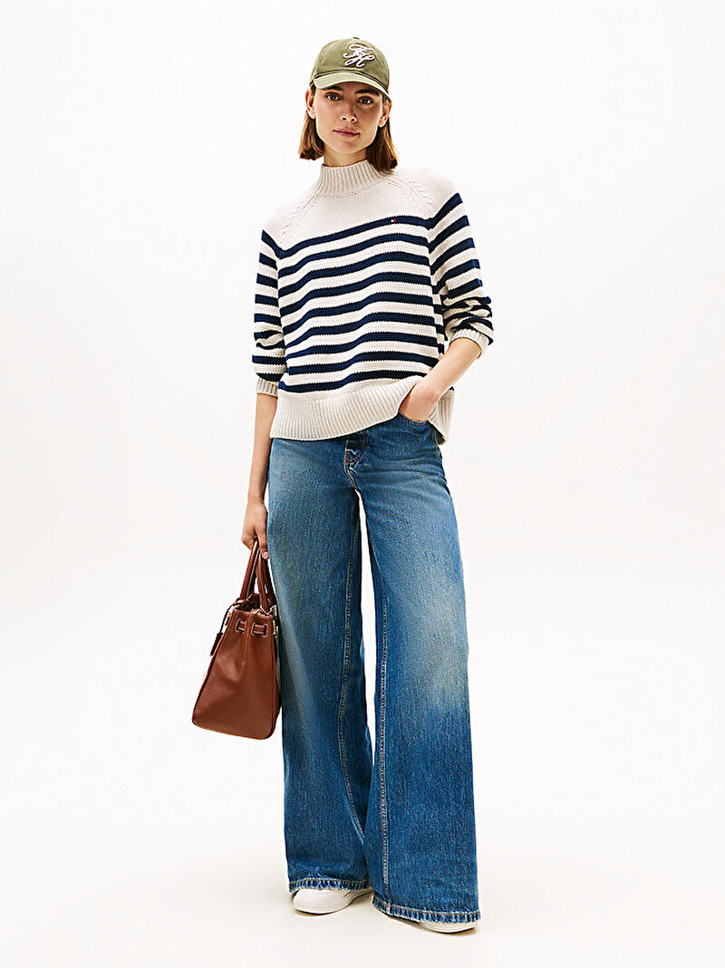 Kadın Cotton Blend Mock Neck Kazak Çok renkli WW0WW467590AI