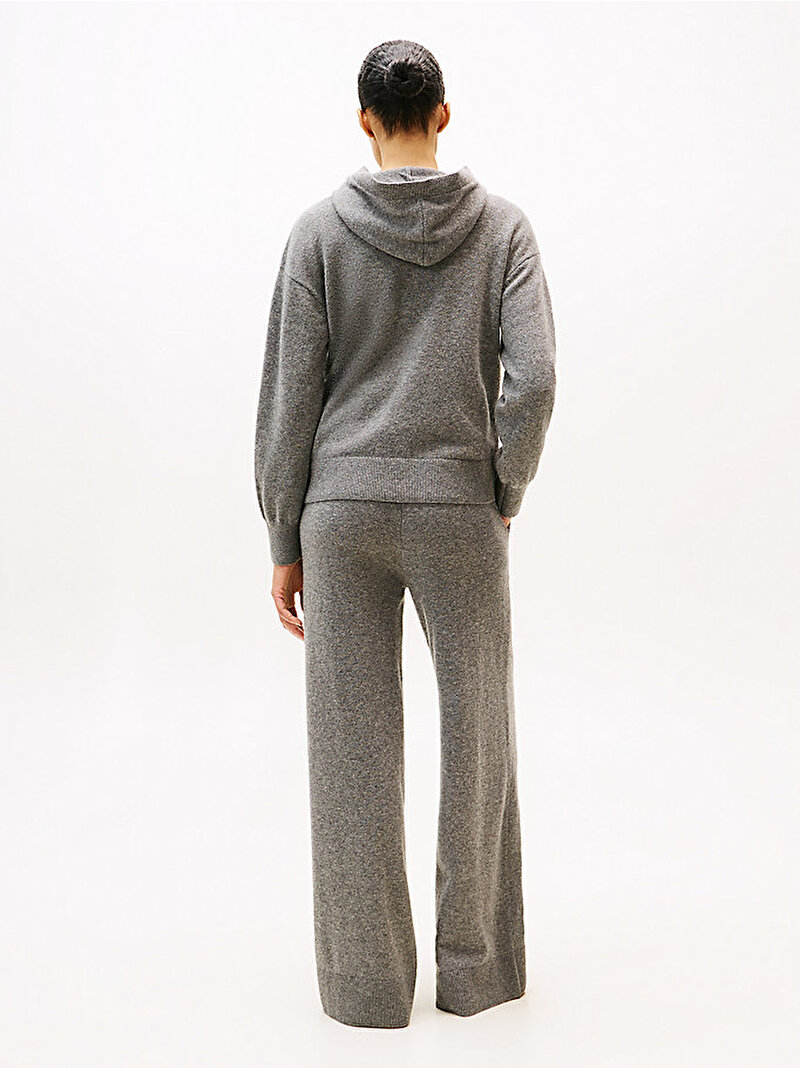 Kadın Knit Hoodie Pijama Üstü Gri UW0UW06086P4A