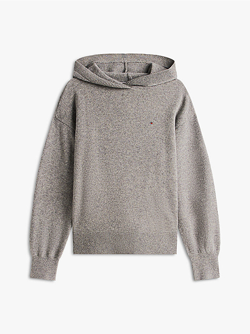 Kadın Knit Hoodie Pijama Üstü Gri UW0UW06086P4A