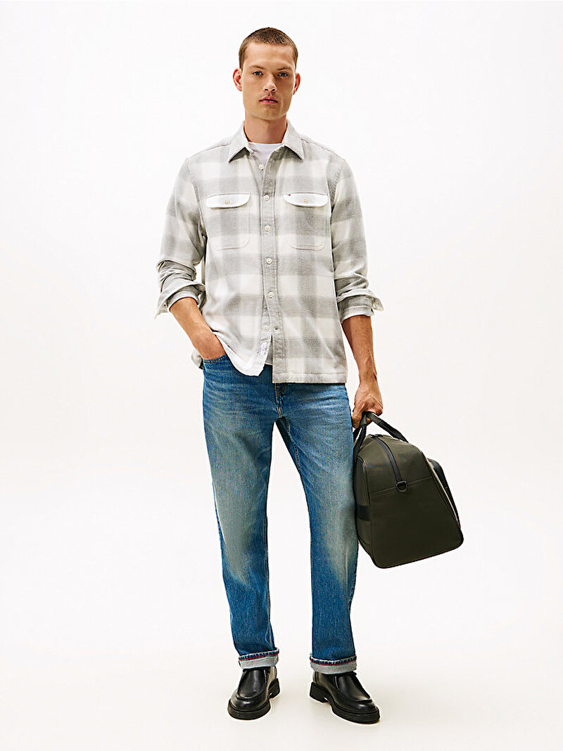 Erkek Flannel Check Gömlek Gri MW0MW404830QY