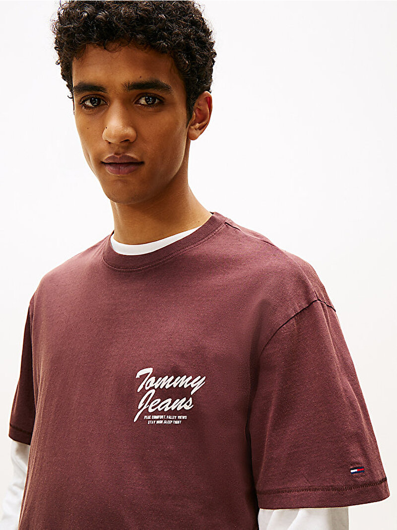 Erkek TJM Relax Novelty T-shirt Kahverengi DM0DM22060GS7