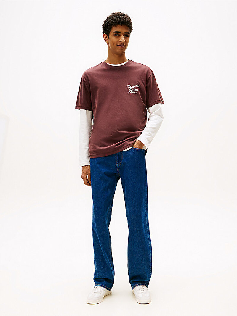 Erkek TJM Relax Novelty T-shirt Kahverengi DM0DM22060GS7