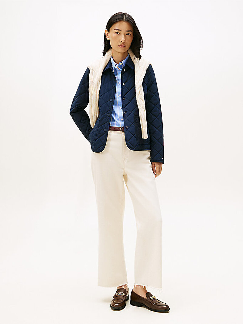 Kadın Padded Quilted Mont Lacivert WW0WW47448C1G