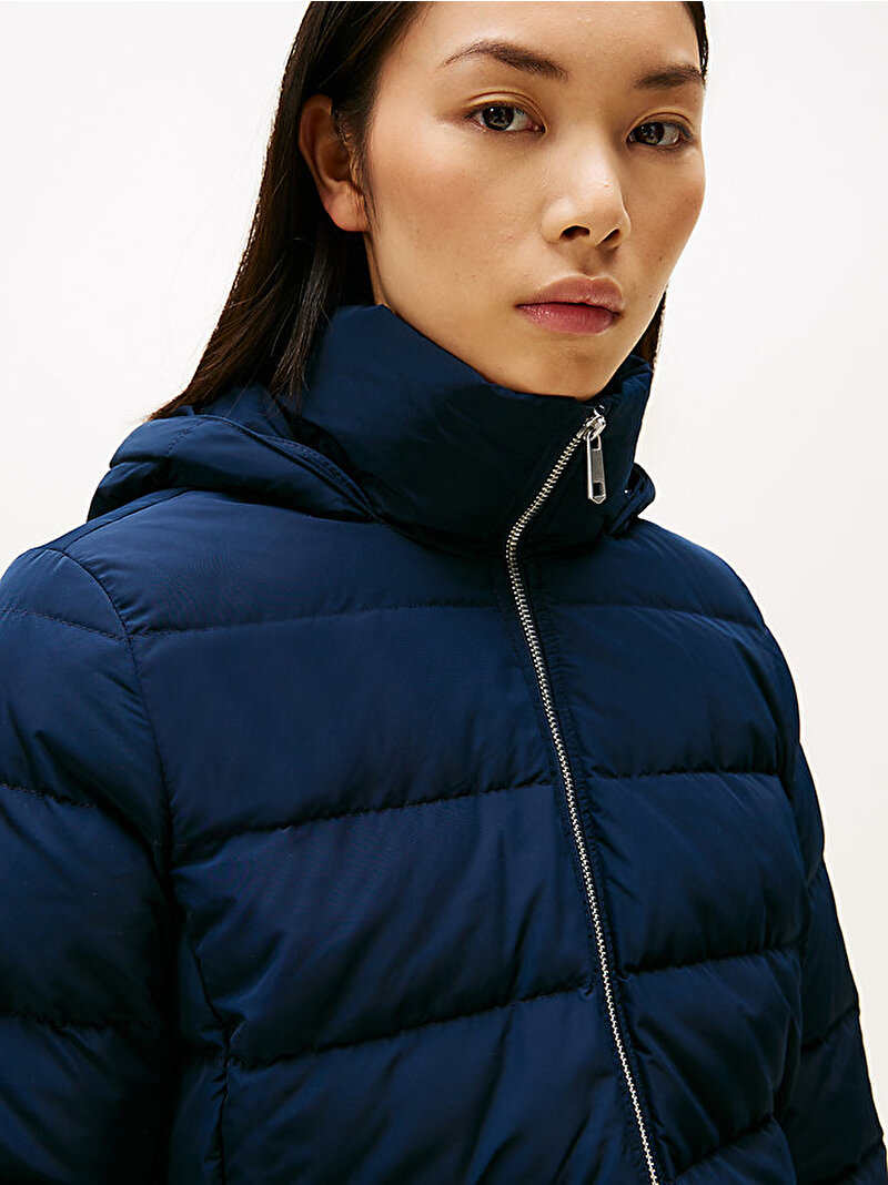 Kadın Down Slim Puffer Mont Lacivert WW0WW47540C1G