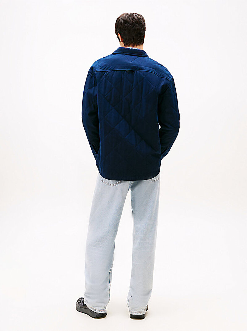 Erkek TJM Quilted Padded Gömlek Lacivert DM0DM22014C1G