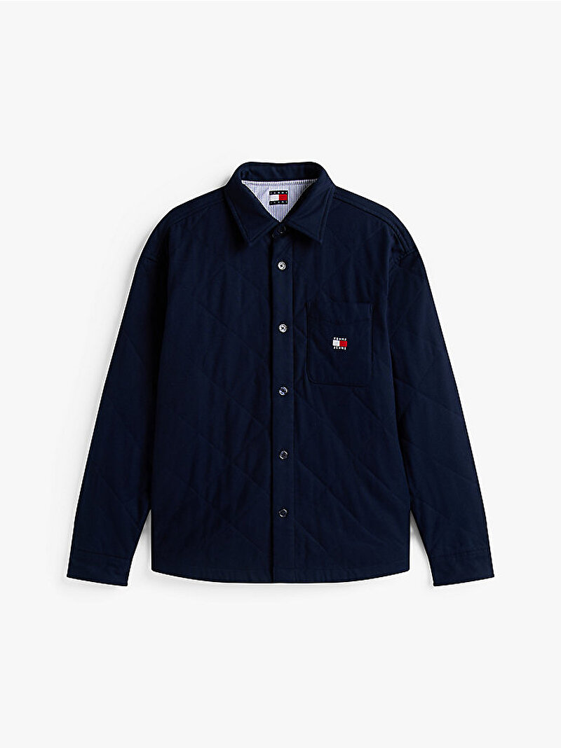 Erkek TJM Quilted Padded Gömlek Lacivert DM0DM22014C1G