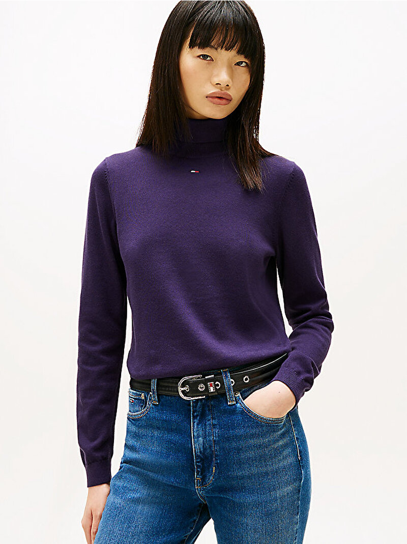 Kadın TJW Essential Turtleneck Kazak Lacivert DW0DW21672VLY