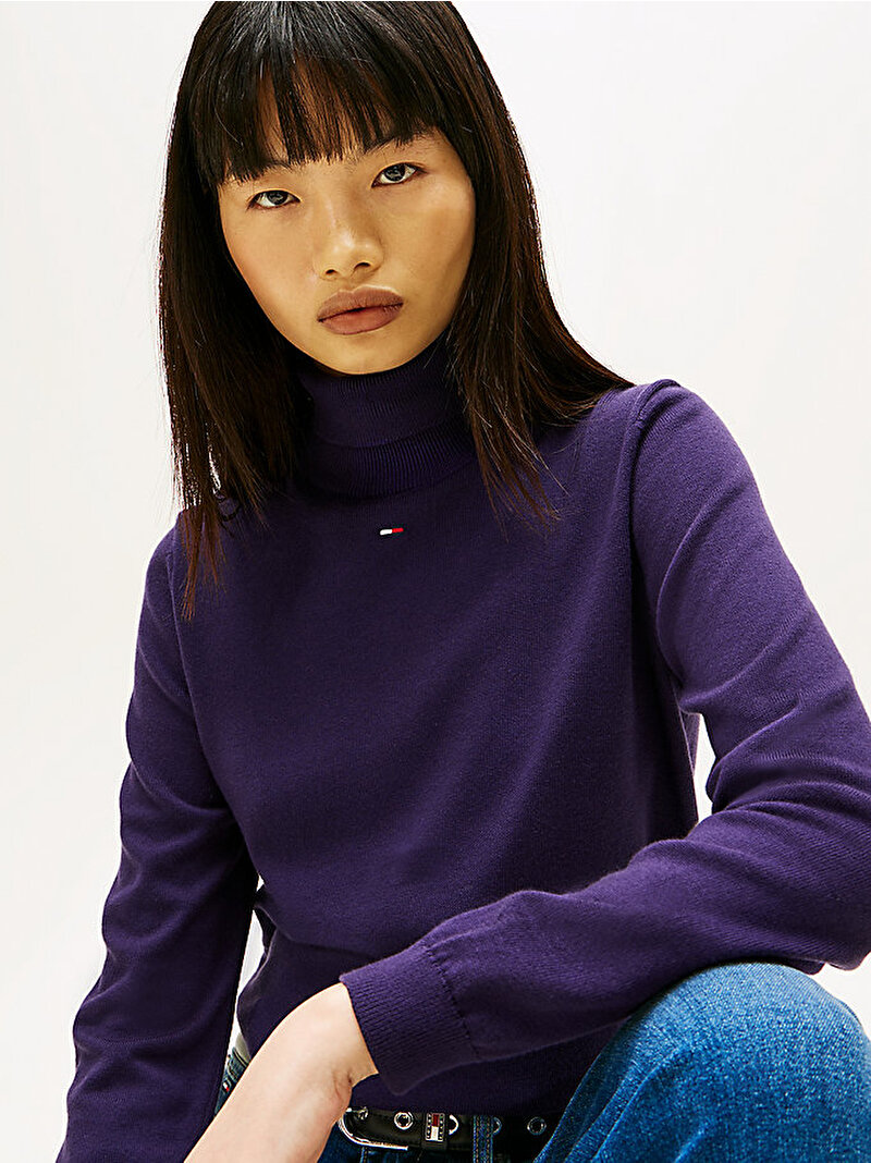 Kadın TJW Essential Turtleneck Kazak Lacivert DW0DW21672VLY